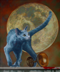Denis Jacques © « Le chat bleu » Giclée sur toile, retouchée